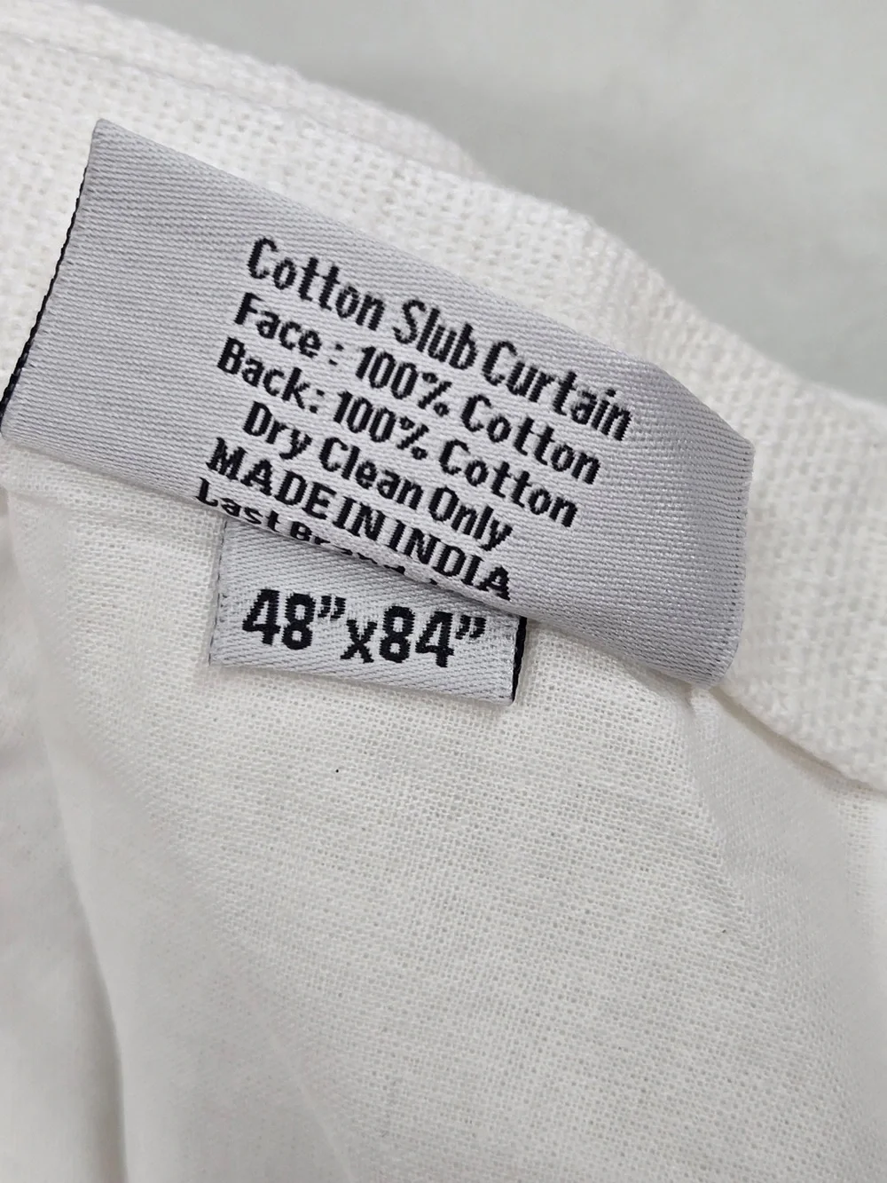 NWT QUINCE Set Of 2 48x84 Cotton Slub Curtains White 9739